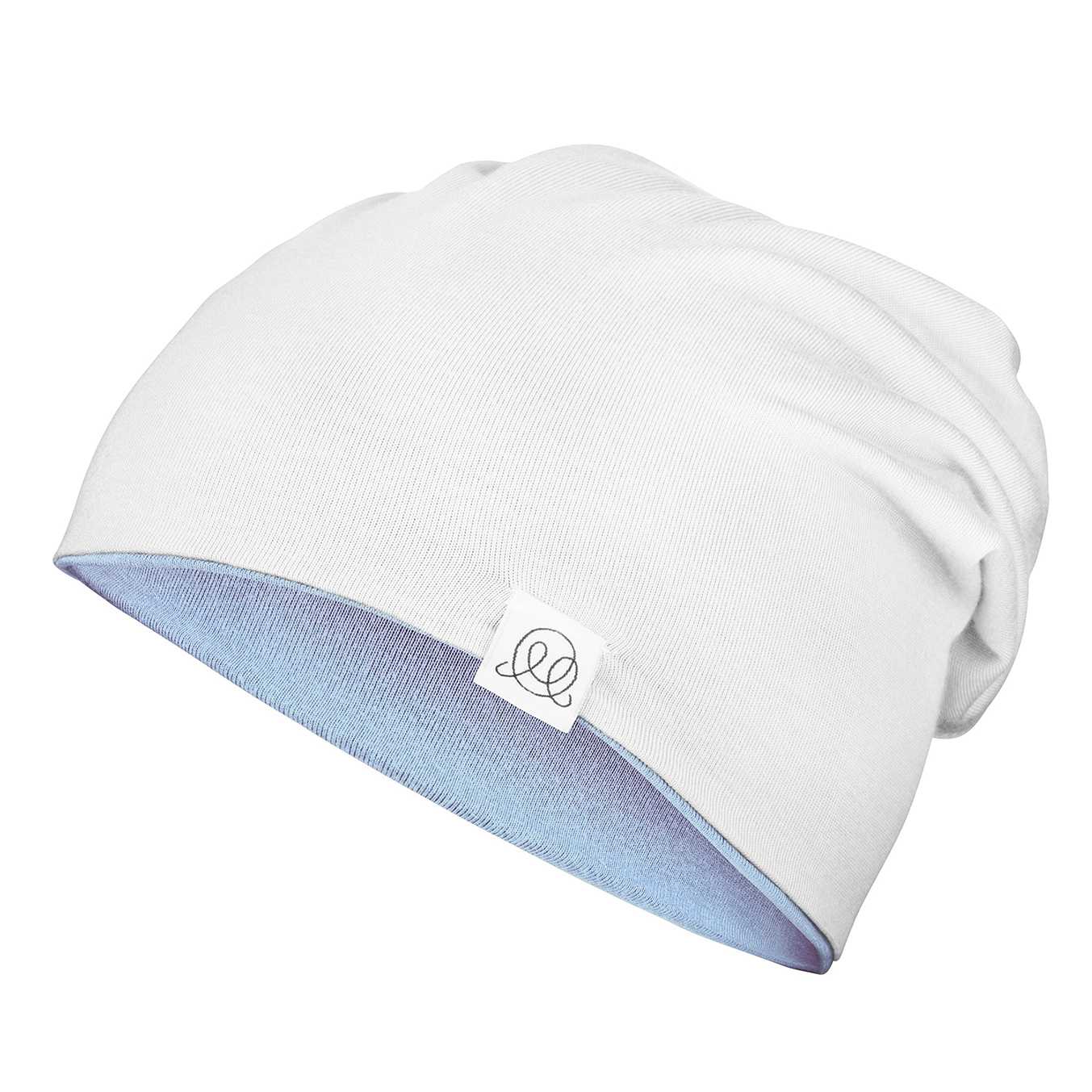 Μπαμπού βρεφικό σκουφί διπλής όψηςCream white - Light grey : Size - 0-3 mo