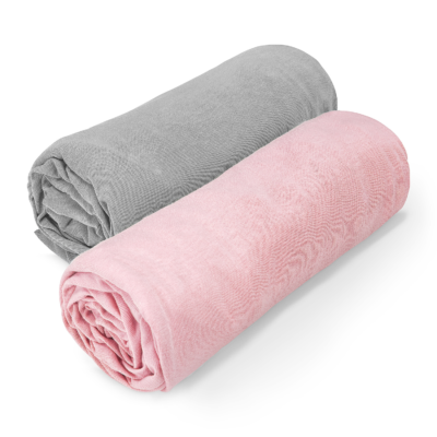 Σετ 2 βαμβακερά σεντόνια 60x120 Blush pink - Grey