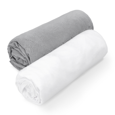 Σετ 2 βαμβακερά σεντόνια 70x140 White - Grey