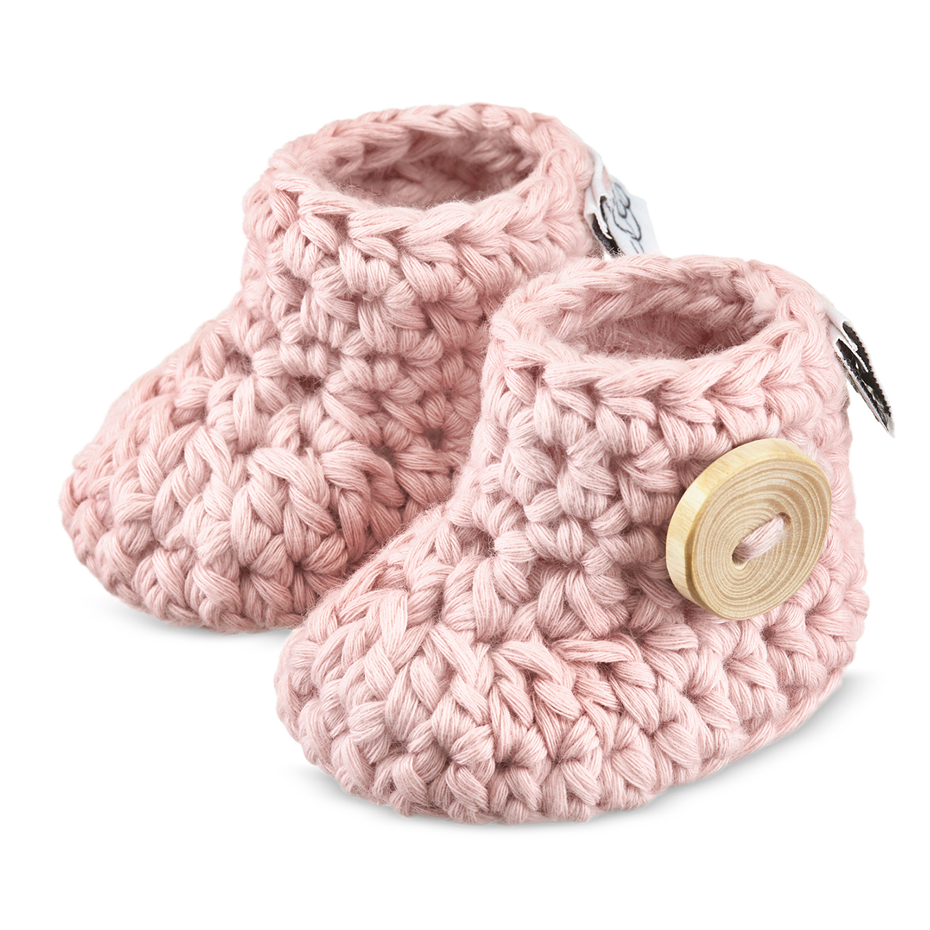 Πλεκτά παπουτσάκια αγκαλιάς Dusty pink - 3-6 mo