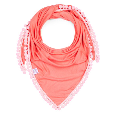 Triangle Μπαμπού shawl Coral-Pink