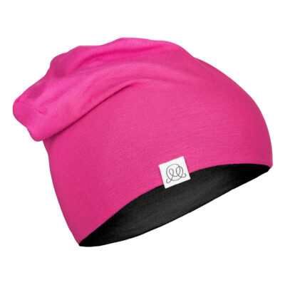 Μπαμπού βρεφικό σκουφί διπλής όψηςFuchsia - Black : Size - 0-3 mo