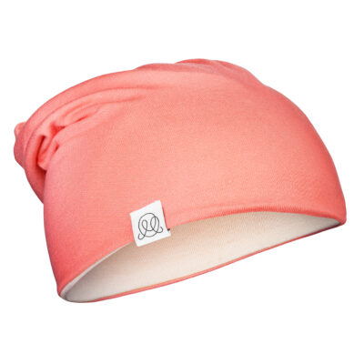 Μπαμπού βρεφικό σκουφί διπλής όψηςCoral - Beige : Size - 2.5-6 yo