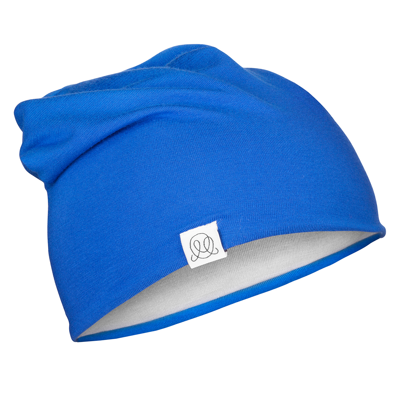 Μπαμπού βρεφικό σκουφί διπλής όψηςCobalt - Light grey : Size - 1-2 yo