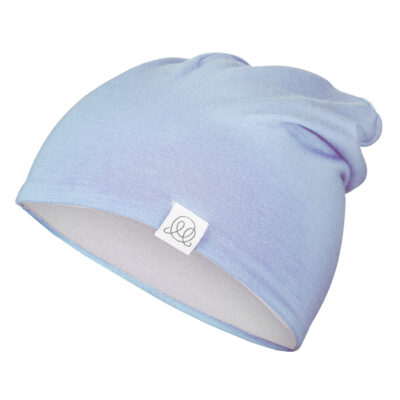 Μπαμπού βρεφικό σκουφί διπλής όψηςLight grey - Light blue : Size - 1-2 yo