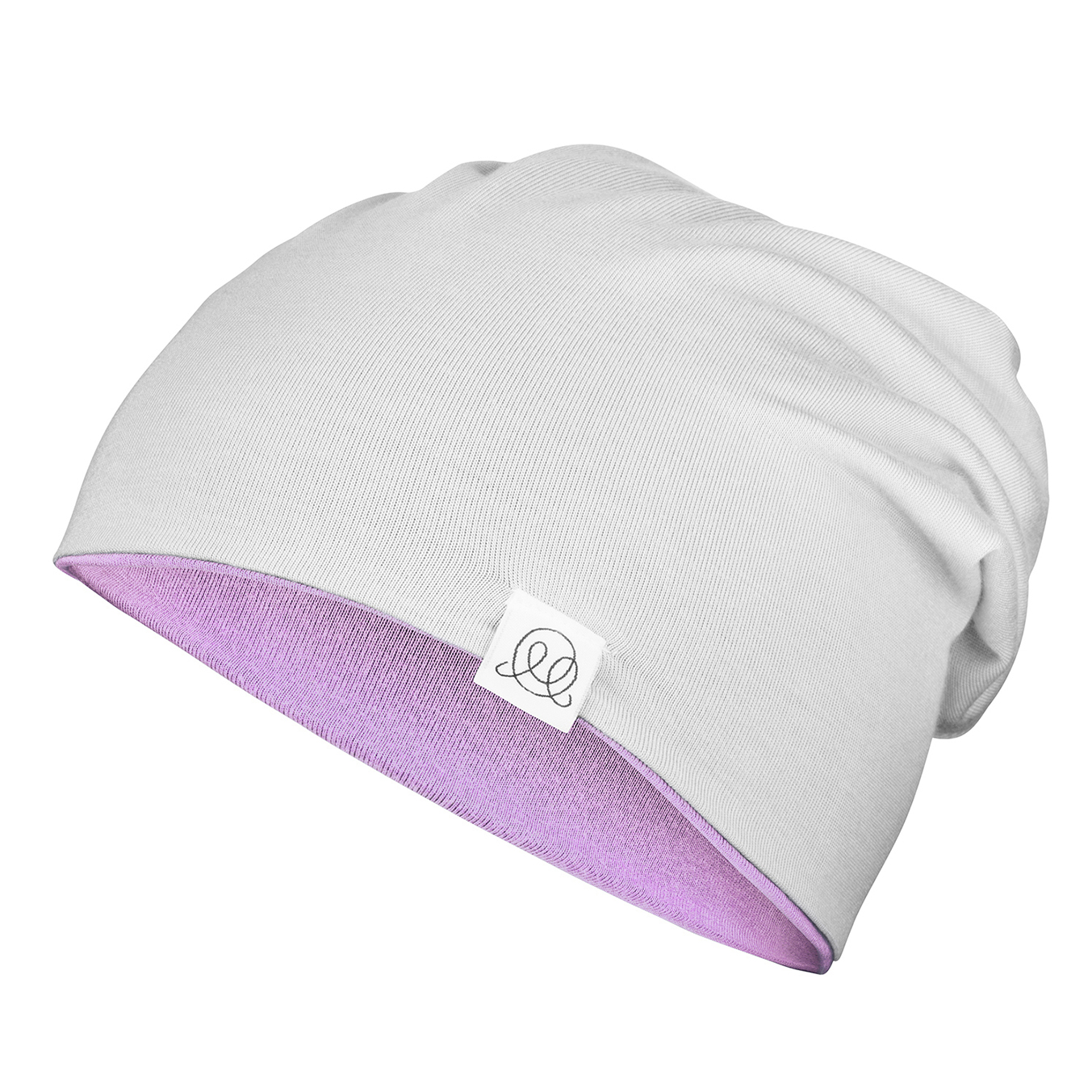 Μπαμπού βρεφικό σκουφί διπλής όψηςLight grey - Lilac : Size - 1-2 yo