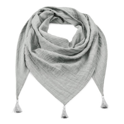Τρίγωνο μαντήλι βαμβακερό (μουσλίνα)  for kids - Grey - Grey