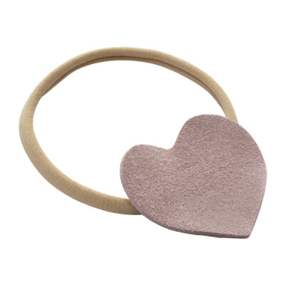 Headband Heart Beige-Dusty rose