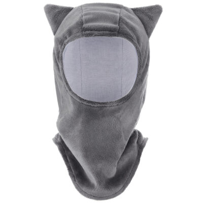 Μπαλακλάβα αφτάκια γάτας μπαμπού/minky Grey : Size - 9-18 mo