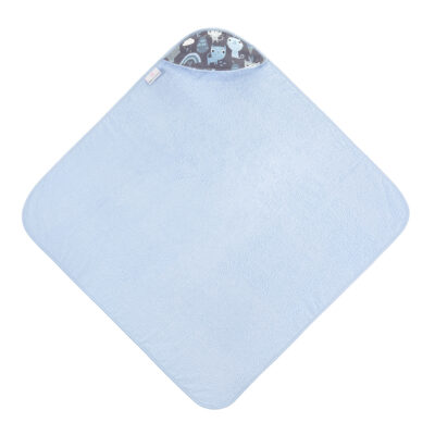 Μπουρνουζοπετσέτα μπαμού βρεφικήIndiana cat - Light blue