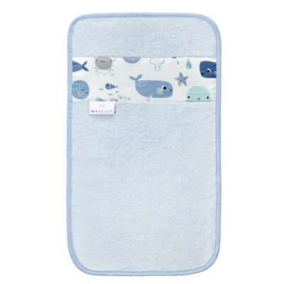 Μπαμπού χειροπετσέτα Sea friends - Light blue