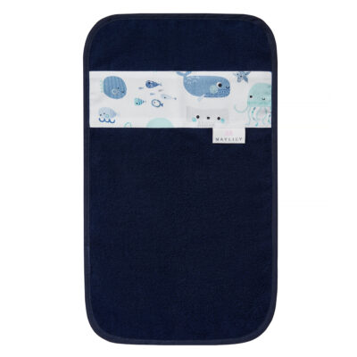 Μπαμπού χειροπετσέτα Sea friends - Navy