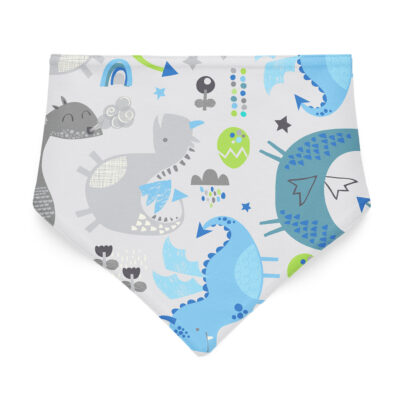 Μπαμπού μαντήλι/σαλιάραDragons blue