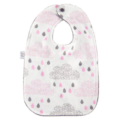 Μπαμπού σαλιάρα (διπλής όψης) Blush rain