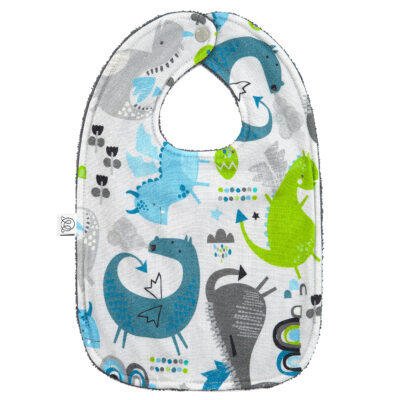 Μπαμπού σαλιάρα (διπλής όψης) Dragons blue