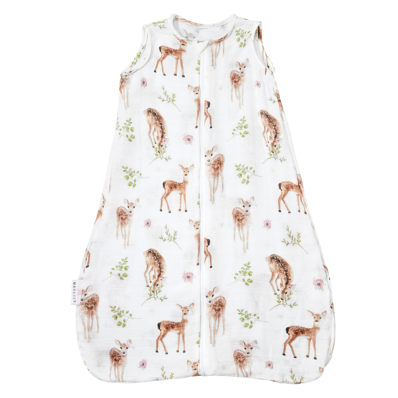 Μπαμπού (μουσλίνα) καλοκαιρινός υπνόσακος Fawns : Size - 2-6 mo