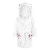 Ρόμπα fleece Flowers White : Size - 5-6 yo