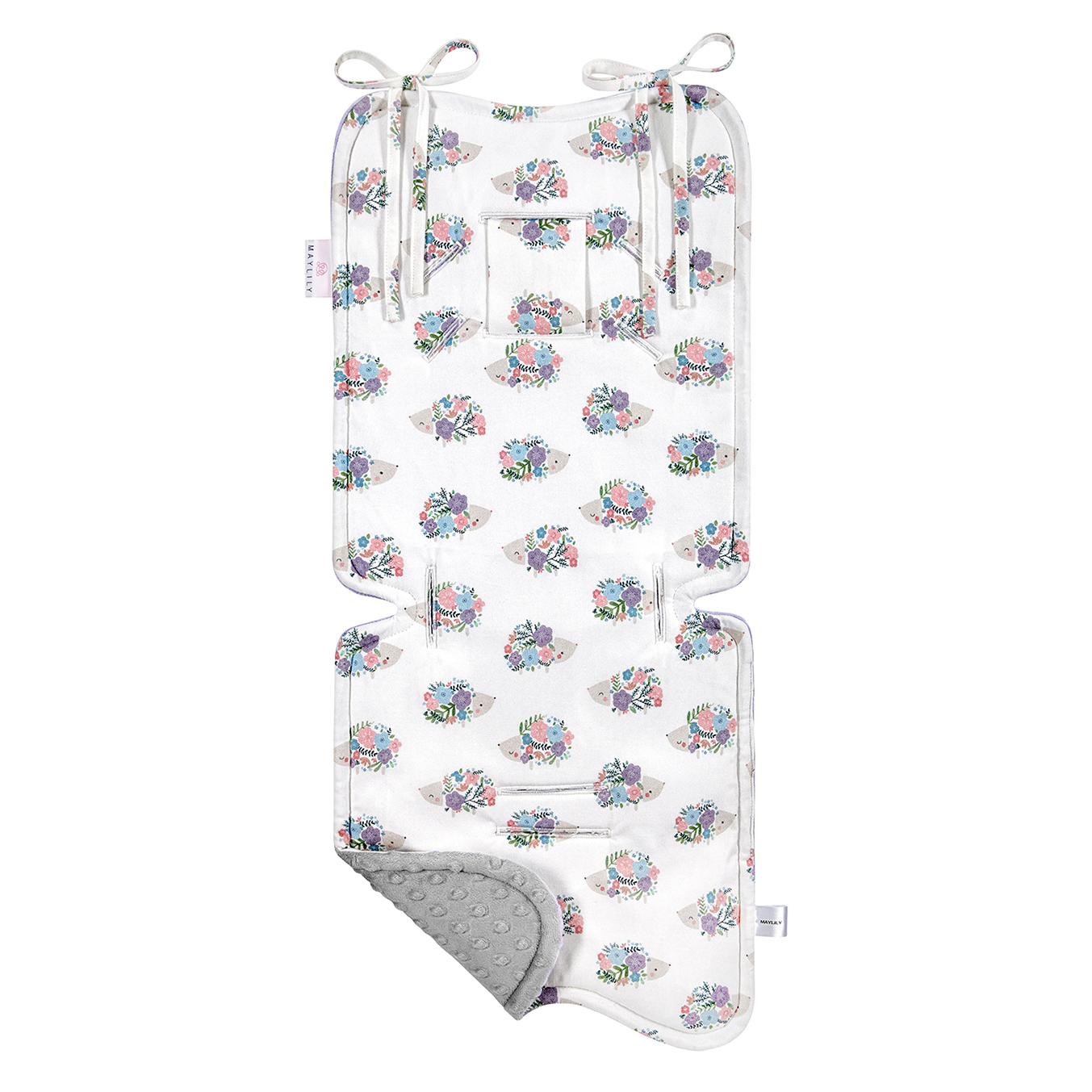 Μπαμπού προστατευτικό καροτσιού διπλής όψης Hedgehogs girls