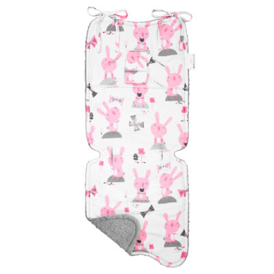 Μπαμπού προστατευτικό καροτσιού διπλής όψης Bunnies