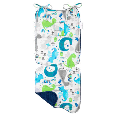 Μπαμπού προστατευτικό καροτσιού διπλής όψης Dragons blue