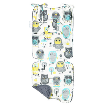 Μπαμπού προστατευτικό καροτσιού διπλής όψης Grey owls
