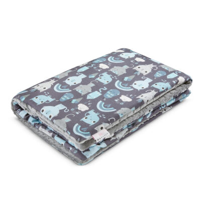 Κουβέρτα μπαμπού/minky XL Indiana cat - Silver