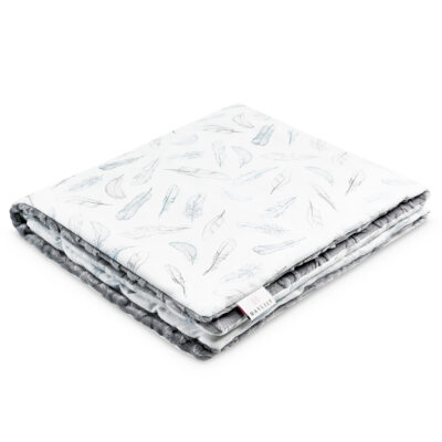 Κουβέρτα μπαμπού/lux minky XL Heavenly feathers - Grey