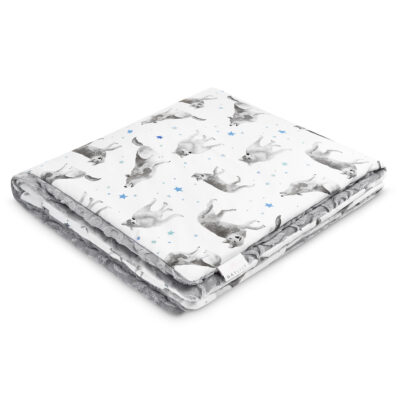 Κουβέρτα μπαμπού/lux minky XL Star wolves - Grey