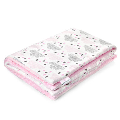 Κουβέρτα μπαμπού/minky XL Blush rain - Blush