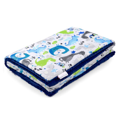Κουβέρτα μπαμπού/minky Dragons blue - Navy