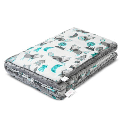 Κουβέρτα μπαμπού/minky XL Wolves - Silver