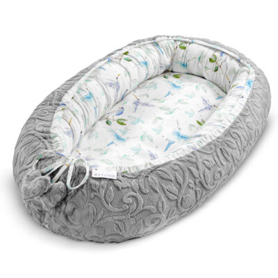 Μπαμπού φωλιά premium Luxe Heavenly birds - Grey