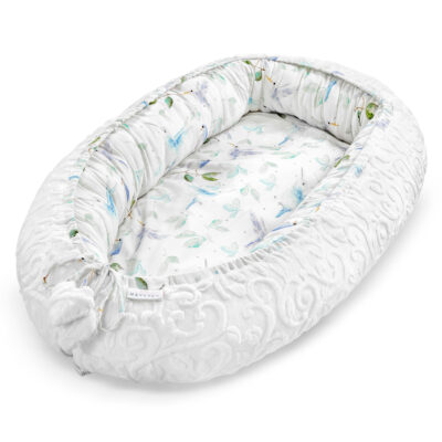 Μπαμπού φωλιά premium Luxe Heavenly birds - White