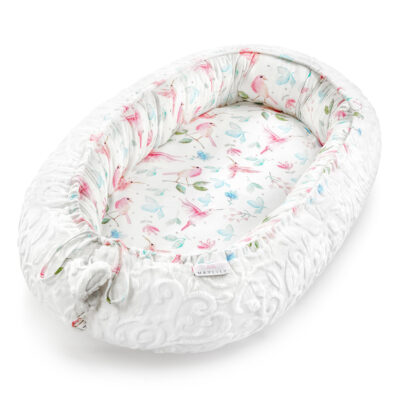 Μπαμπού φωλιά premium Luxe Paradise birds - White