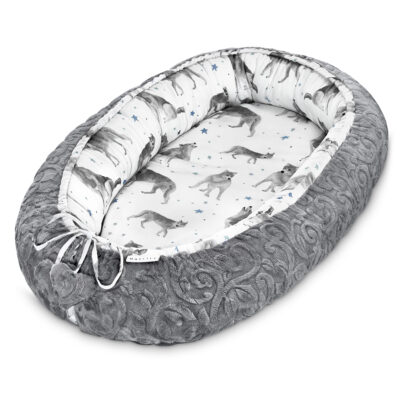 Μπαμπού φωλιά premium Luxe Star wolves - Grey