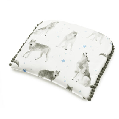 Μπαμπού μαξιλαράκι βρεφικό (χαμ. προφίλ) με πομ πομ  Star wolves