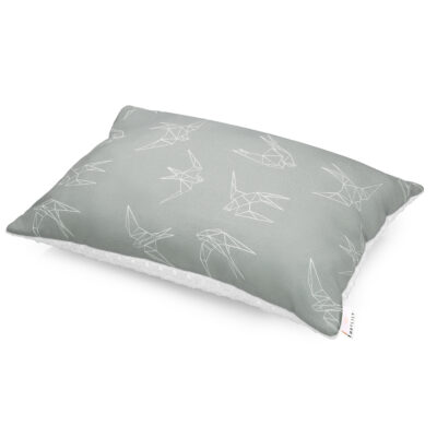 Μπαμπού μαξιλαράκι παιδικό (υψ. προφίλ) Swallows - White