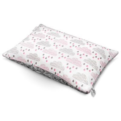 Lux μπαμπού/minky μαξιλαράκι παιδικό (υψ. προφίλ) Blush rain - Grey