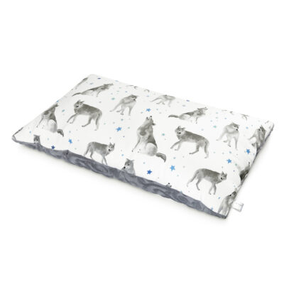 Lux μπαμπού/minky μαξιλαράκι παιδικό (υψ. προφίλ) Star wolves - Grey