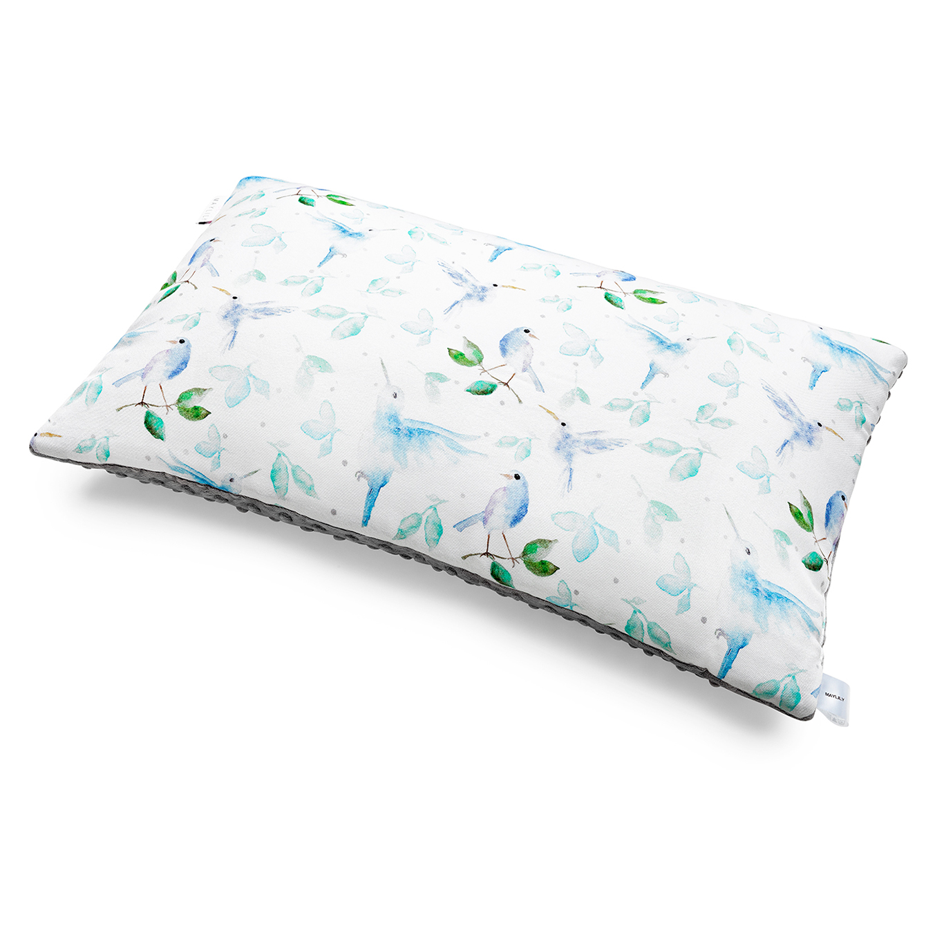 Μπαμπού μαξιλαράκι παιδικό (υψ. προφίλ) Heavenly birds - Silver