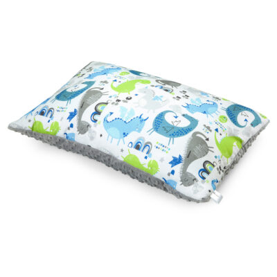 Μπαμπού μαξιλαράκι παιδικό (υψ. προφίλ) Dragons blue - Silver