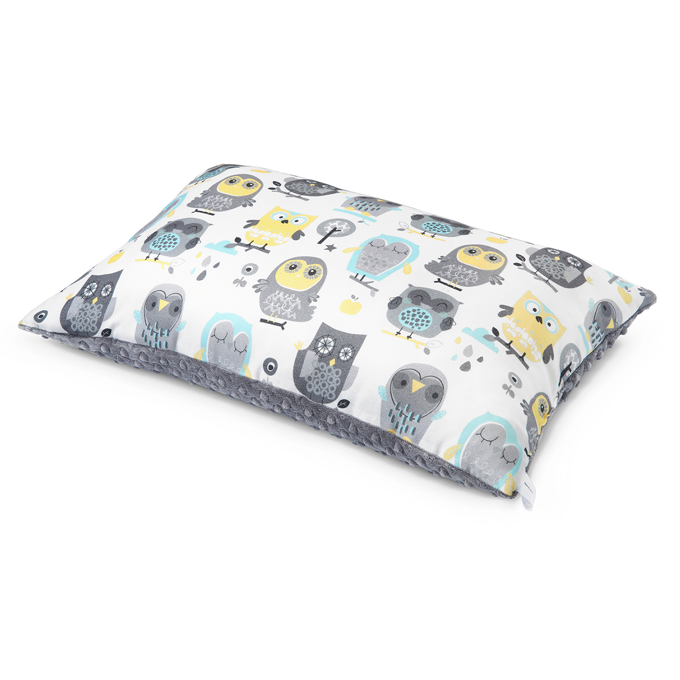 Μπαμπού μαξιλαράκι παιδικό (υψ. προφίλ) Grey owls - Silver