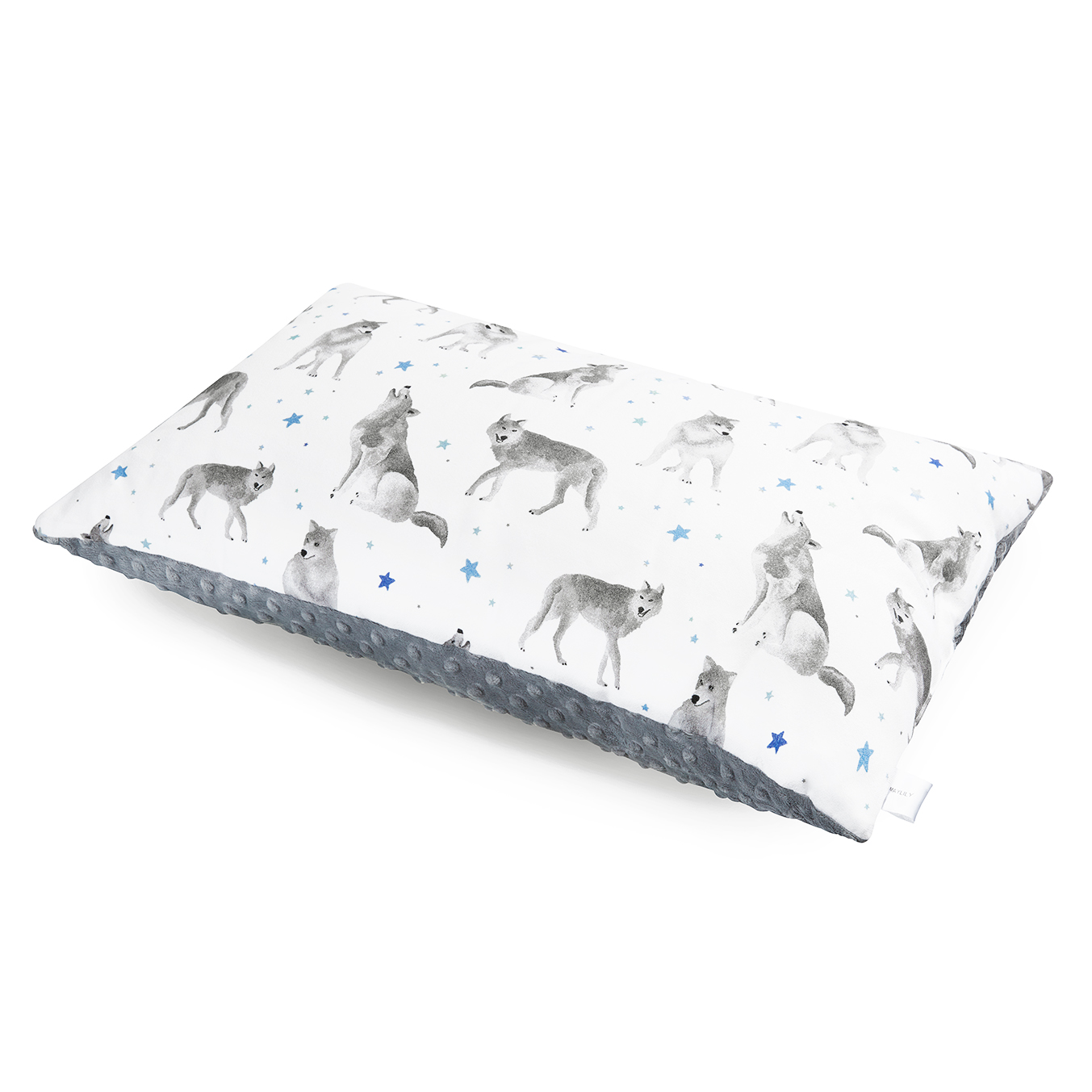 Μπαμπού μαξιλαράκι παιδικό (υψ. προφίλ) Star wolves - Silver