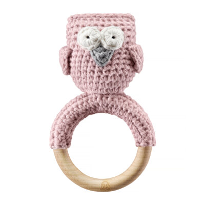 Eco κουδουνιστρα οδοντοφυίας Owl Dusty pink
