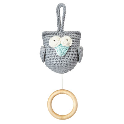 Μουσικό κουτί owl - Grey mint