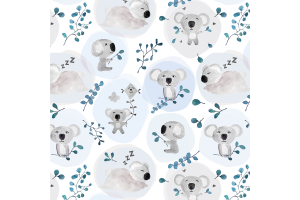 Lux μπαμπού/minky μαξιλαράκι παιδικό (υψ. προφίλ) Koala- White