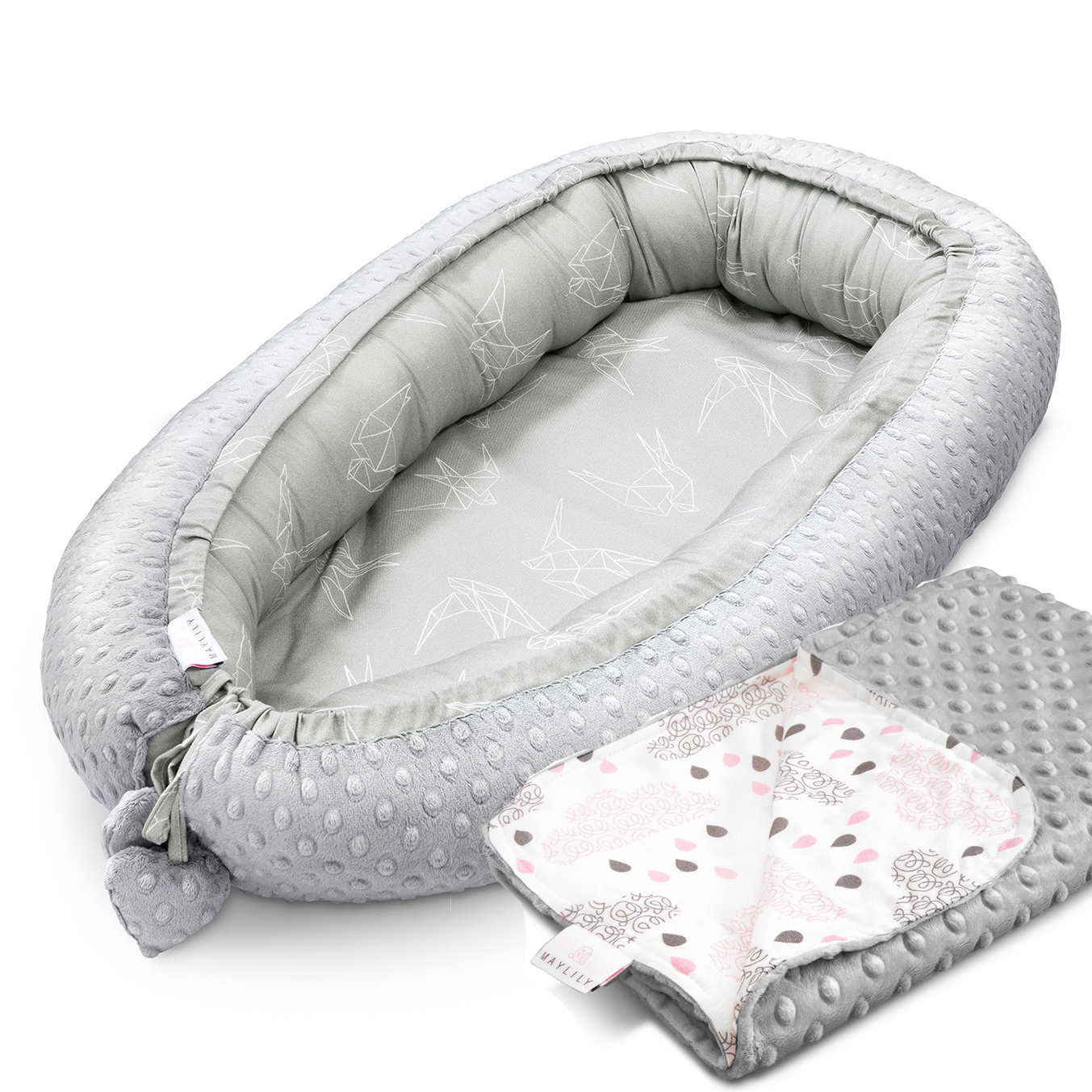 Μπαμπού φωλιά premium Blush rain - Silver